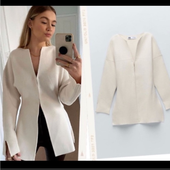 Zara Knit Sweater/Coat Size Small - Picture 5 of 15